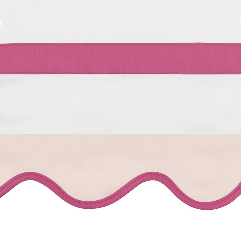 Portofino 100% Cotton Sham, Euro, White/Light Pink/Brilliance Pink