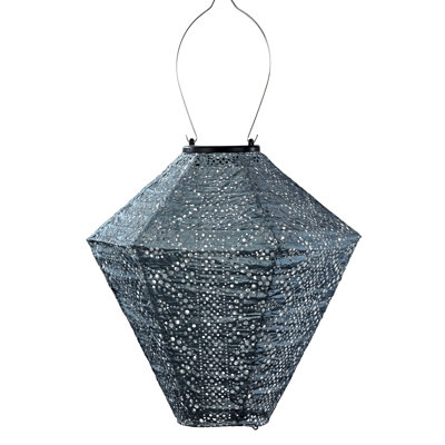 Lanterne diamantée en dentelle, gris-bleu