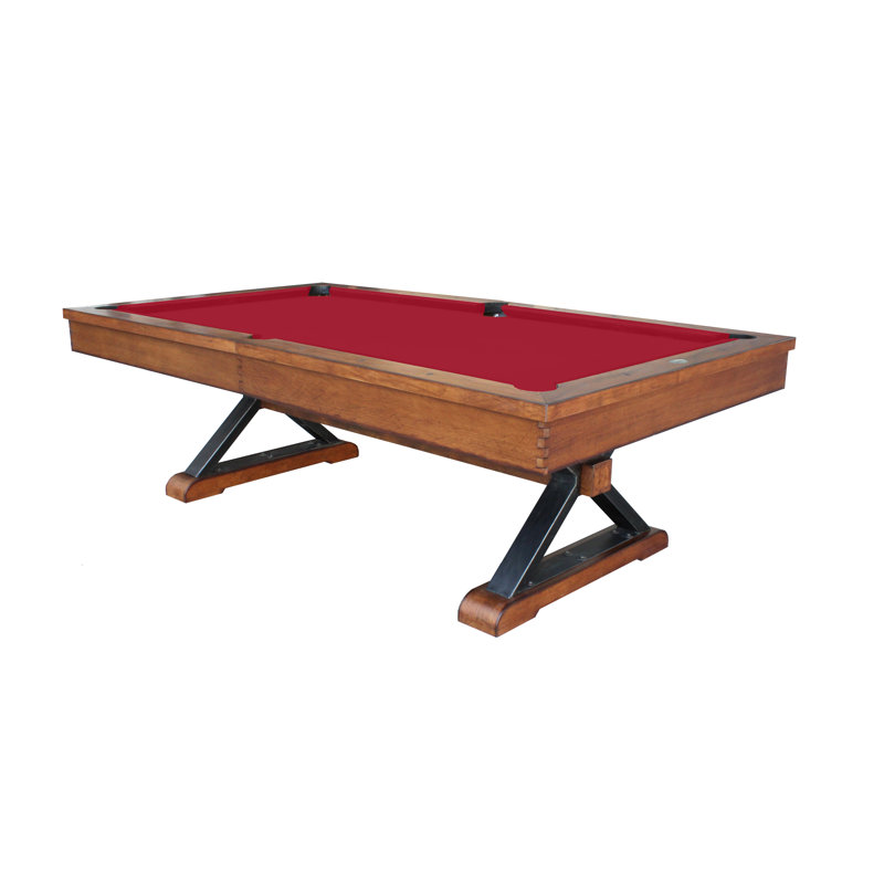 Playcraft Santa Fe 7' Slate Pool Table With Dining Top & Benches/Professional Installation Included, Red, 8'