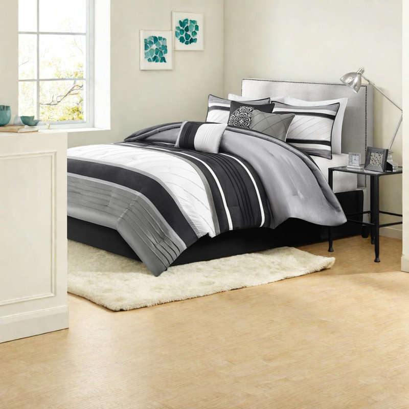 Elegant Grey King Bedding Sets, Polyester Comforter, Year-round Use