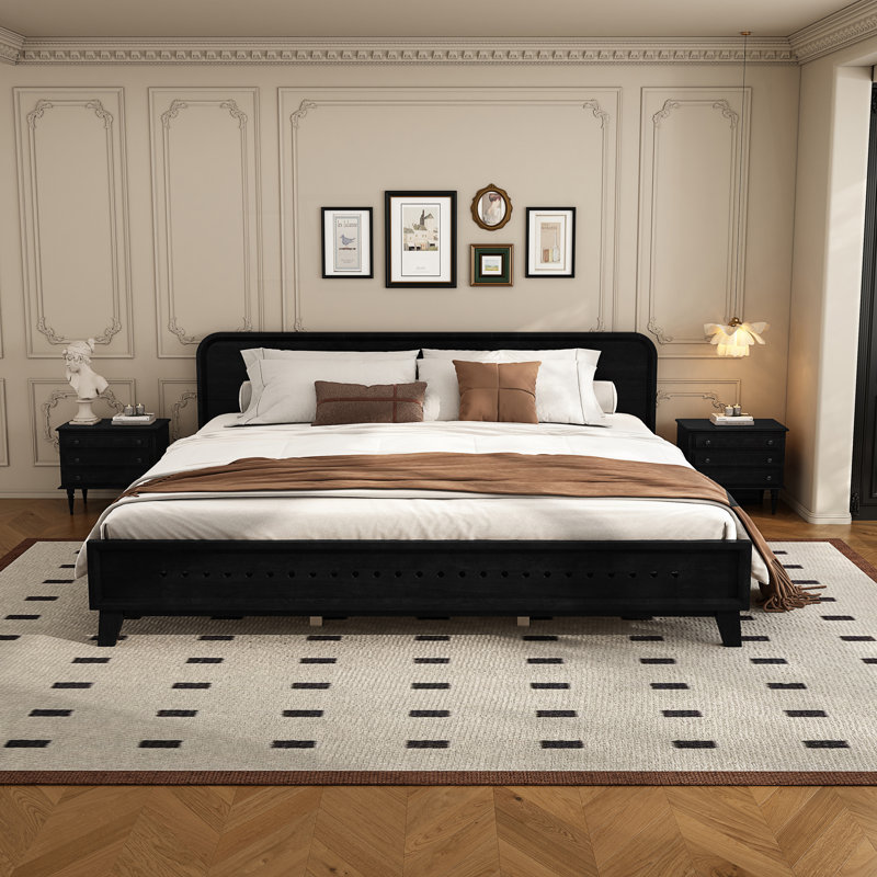 King Size Bed, Black, King