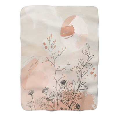 Subtil rose Wabi Sabi - couverture sherpa de qualité supérieure 1 pièce