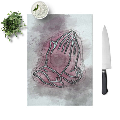 Tempered Glass Praying Hands Chopping Board