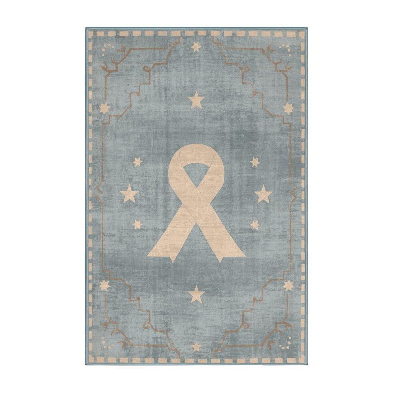 Soft Plush Escarcega July 4Th Modern & Contemporary Abstract Area Rug in Blue – SkyBlue Binding, 5x7