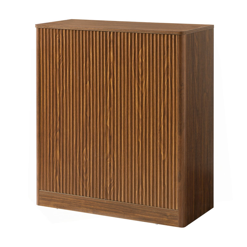 31.5-Inch Modern Wavy Sideboard, Curved Contour Design Storage Cabinet, 2-Door Cabinet With Storage Function, Suitable For Kitchen/Bedroom/Living Room, 31.5"L X 15.7"W X 34.3"H