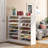 25.59" Width  White Shoe Rack, 8-Tier Tall Shoe Shelf, Wooden Shoe Storage Cabinet, White