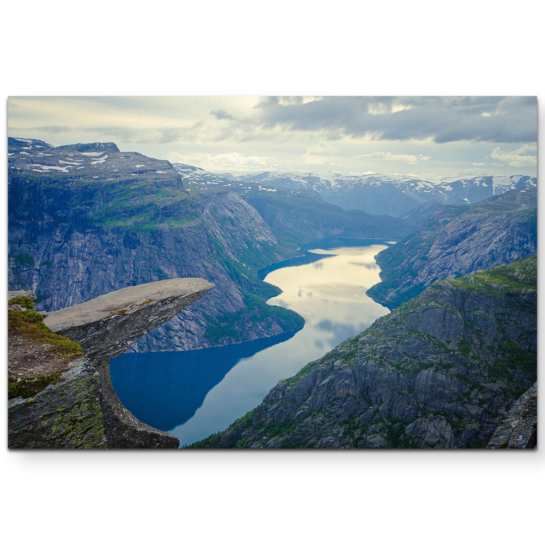 Leinwandbild Fluss durch einen Fjord