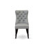 Ensemble de table de salle à manger 5 pièces comprenant une table ronde de 48 po avec piédestal et 4 chaises Parson en polyester gris clair, noir sablé-777656483-777656481