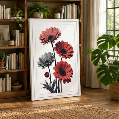 Gerbera Bloom Study Botanical - Wrapped Canvas