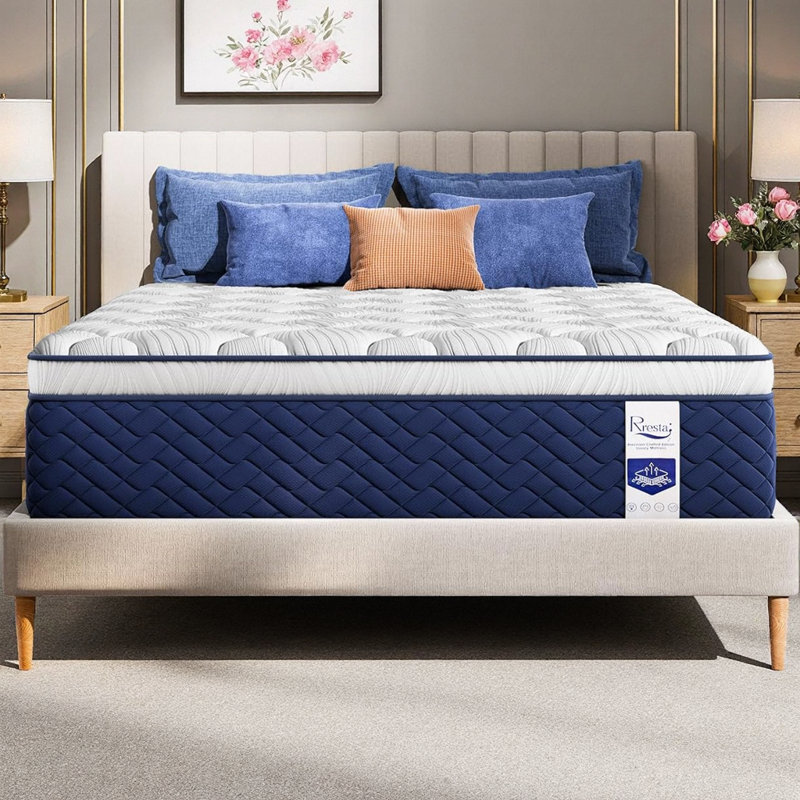 Matelas hybride Hotel-Style, de taille moyenne / pleine / grand / très grand avec support à 5 zones et ressorts de refroidissement - sans fibre de verre, CertiPUR-US