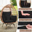 Très grand fauteuil pivotant à 360 °, rotin PEHD toutes saisons avec 4 coussins, capacité de 463 lb pour une utilisation intérieure / extérieure-330696440