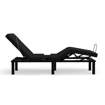 Voice Command Twin Xl Adjustable Base With Charging Ports & Zero Style Bed Metal Structure, Glide Tech 10-30 Min Timer
