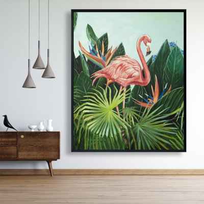 Impression de flamant tropical sur toile