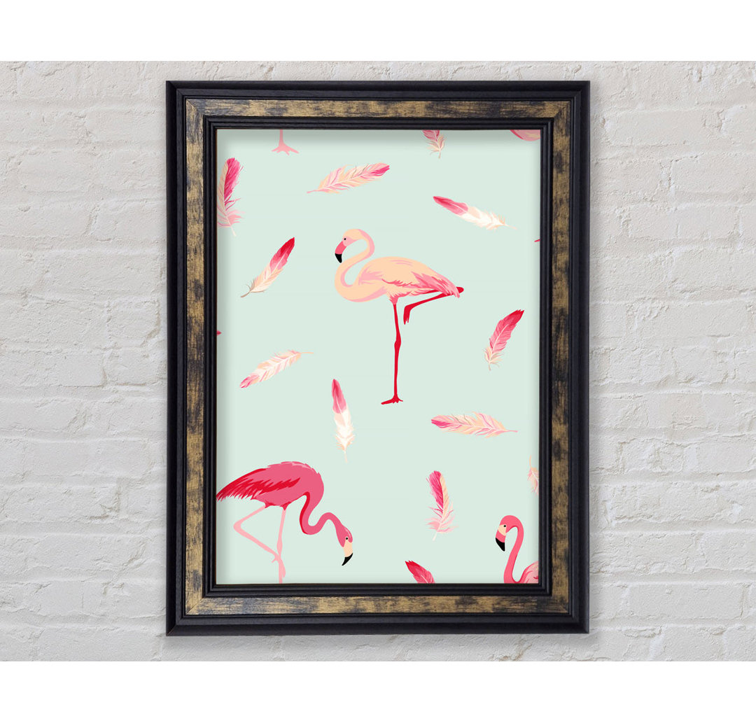 Rosa Flamingo Federn - Druck