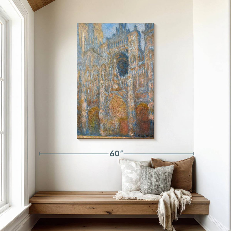 Adella Rouen Cathedral West Facade Sunlight 1894, 45" H x 30" W
