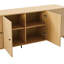 Buffet moderne 71 po avec 8 tablettes réglables et pieds en métal clair Magnolia