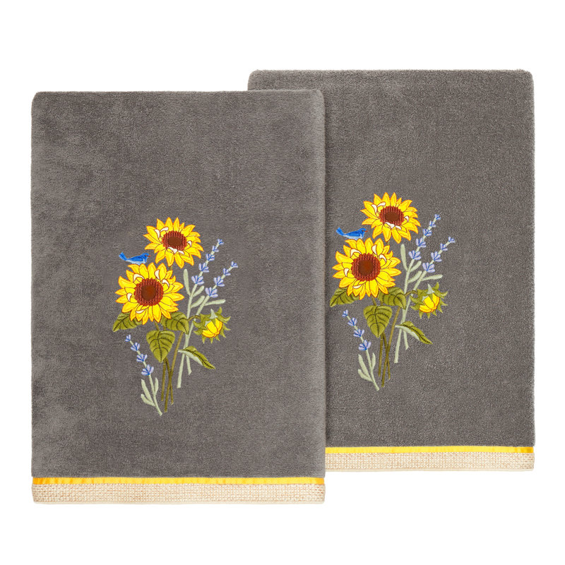 Essuie-mains 100% coton turc, Gris anthracite, Bath Towel-2Pack