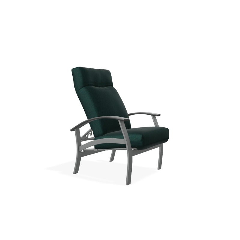 Chaise de patio inclinable avec coussins Askar, Tissage uni Sunbrella® brise coulée, Graphite classique P30, Graphite texturé