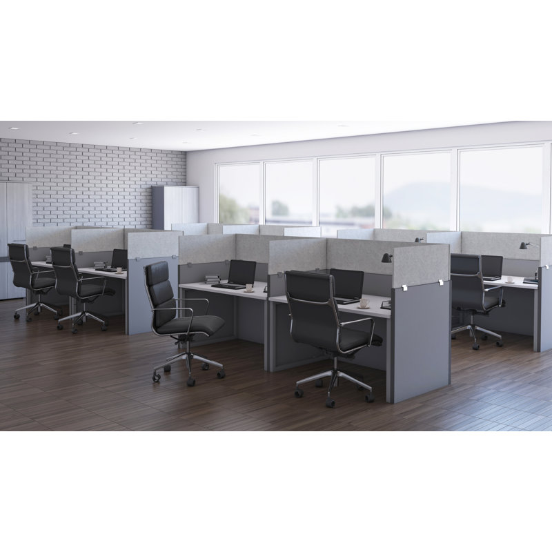 Cubicle Wall Panel Extender with Standard Brackets, 24" H x 60" L, Gray