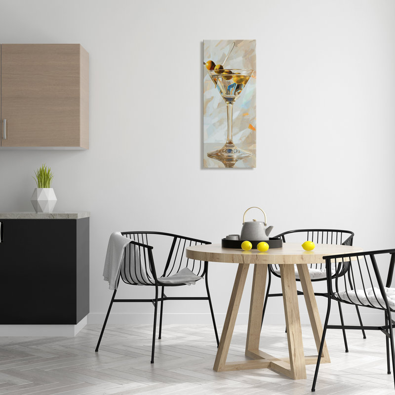  Art mural neutre sur toile Martini par LSR Design Studio, H 30 po x l 13 po