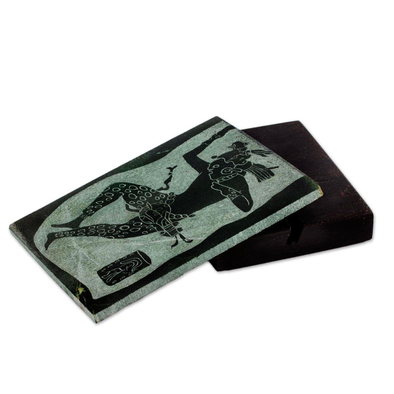 Maya Jaguar Dancer Jade Plaque Sculpture
