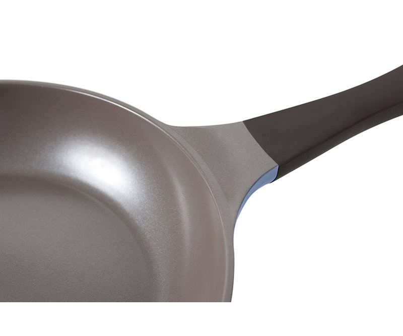 Wok de chef antiadhésif 12 po Neoflam avec couvercle en verre Eela, Bleu foncé