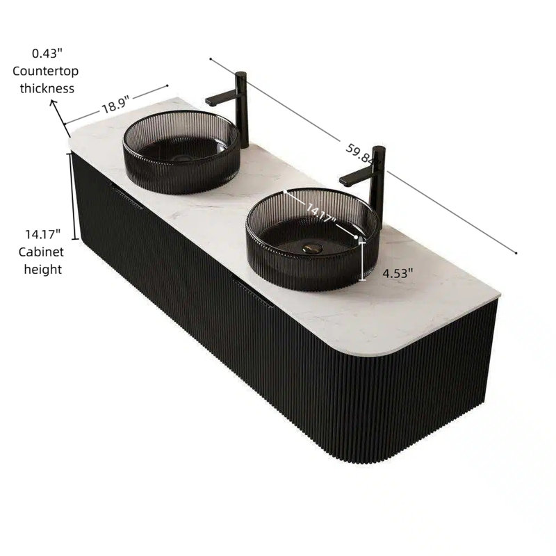 Paytton Wall Mounted With Glass Top