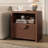 24''H 1-Drawer Nightstand With Charging Station, Modern Bedside Cabinet With Thick Slatted Panel Design For Bedroom, Curved Profile(Set of 2)-1506558621