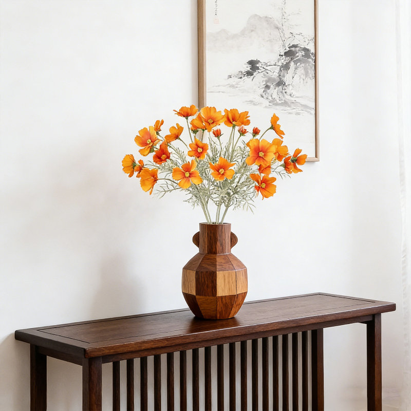 Fleurs artificielles marguerites artificielles 4PCS Fleurs artificielles 23,6 po, Orange