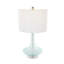 Lampe de table ronde en verre texturé Cole and Gray avec abat-jour tambour blanc et base argentée