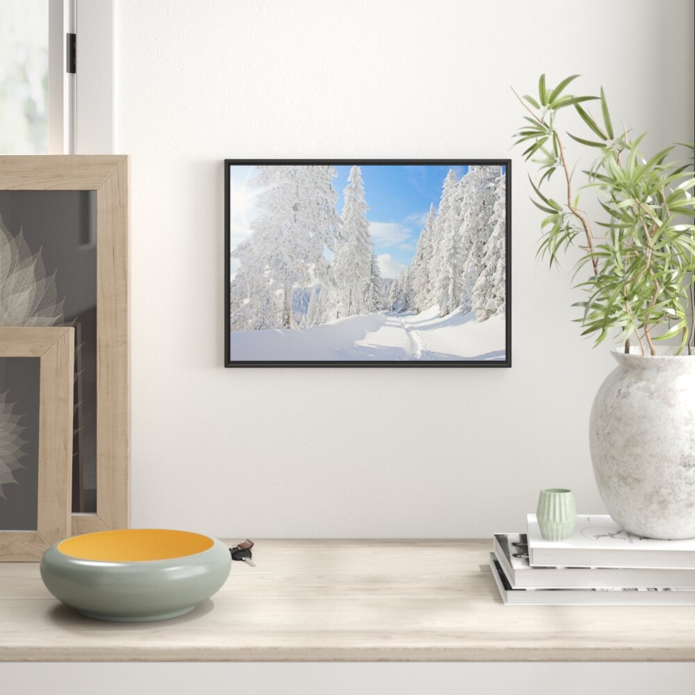 Gerahmtes Wandbild Winterlandschaft Bäume