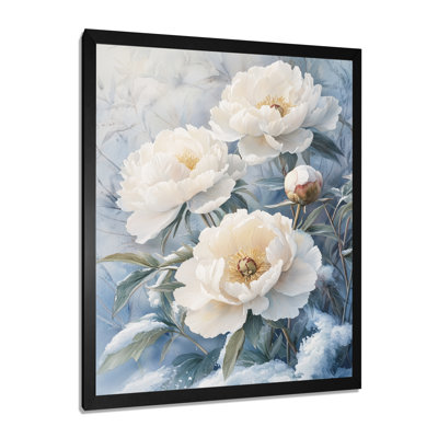 Pe pivoines dans les congères d'hiver II - art mural sur toile florale