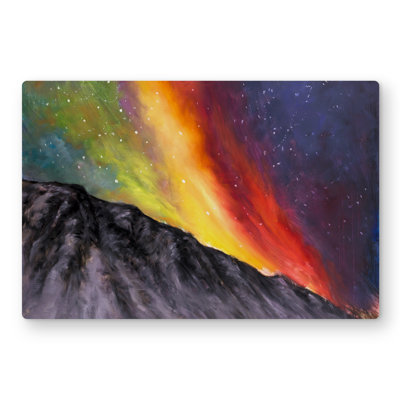 Aurora Borealis in the Mountain - Metal Print for Bedroom Decor