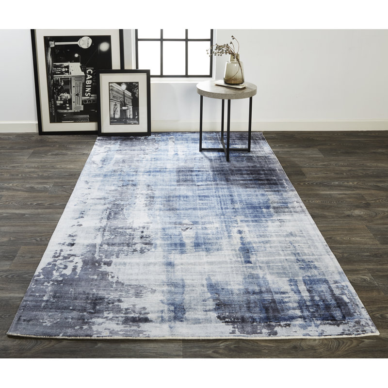 Tapis bleu / ivoire Norsworthy, Rectangle 2 pi x 3 pi