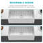 Évier de cuisine blanc - Évier de cuisine 33 po x 18 po x 10 po en porcelaine blanche réversible