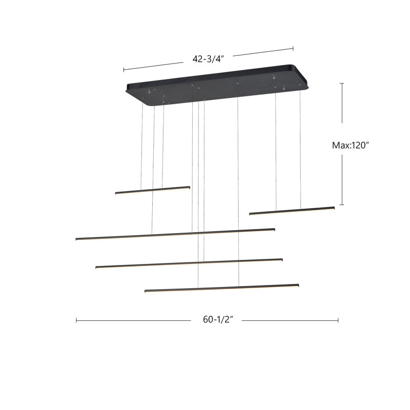 5 - Light LED Pendant, Black