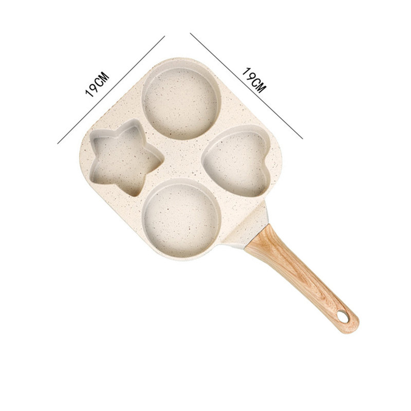 Poêle à frire pour petit déjeuner 4 tasses trois formes, Blanc