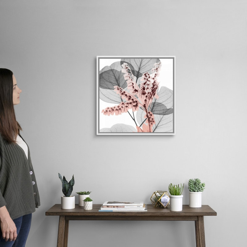 Reproduction d’art sur toile, "blush blush 1" par Albert Koetsier, Cadre blanc, H 22 po x l 22 po x P 1,75 po