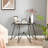 Tempered Glass Surface Console Table Coffee Table With Sturdy Construction For Living Room (Rustic Black)