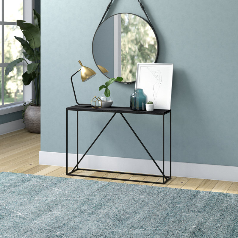 Nia Console Table, 30" H x 45" W x 11.75" D, Black Grain