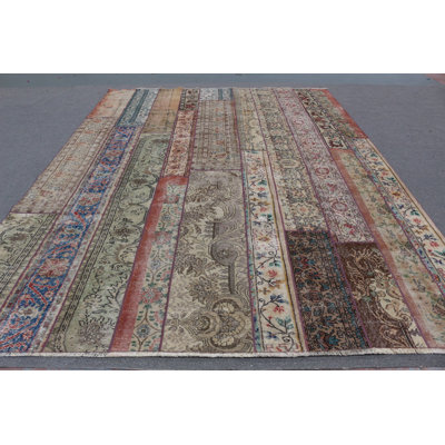 Tapis patchwork fabriqué à la main au design surdimensionné idéal pour rehausser l'esthétique de l'espace de vie