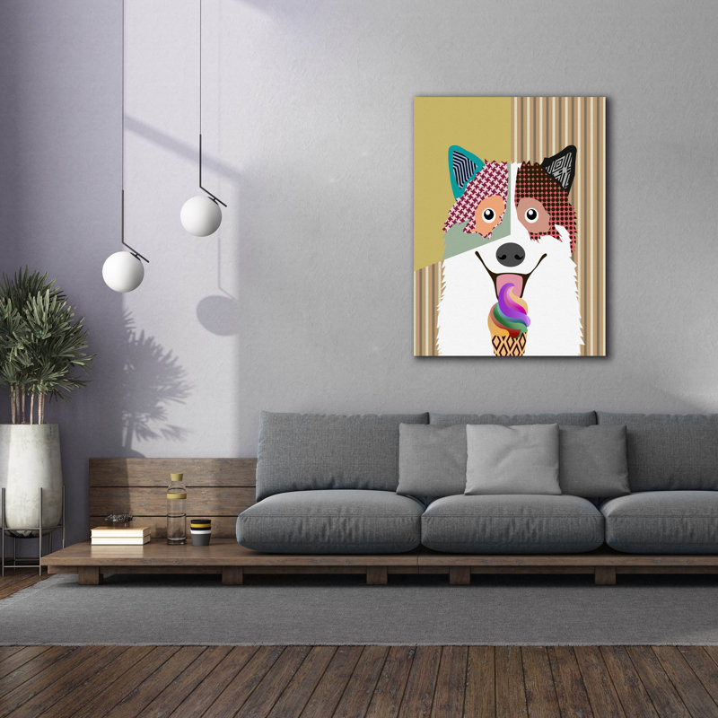 «Bangkaew Dog» par Lanre Adefioye, art mural sur toile, H 54 po x l 40 po x P 1,5 po