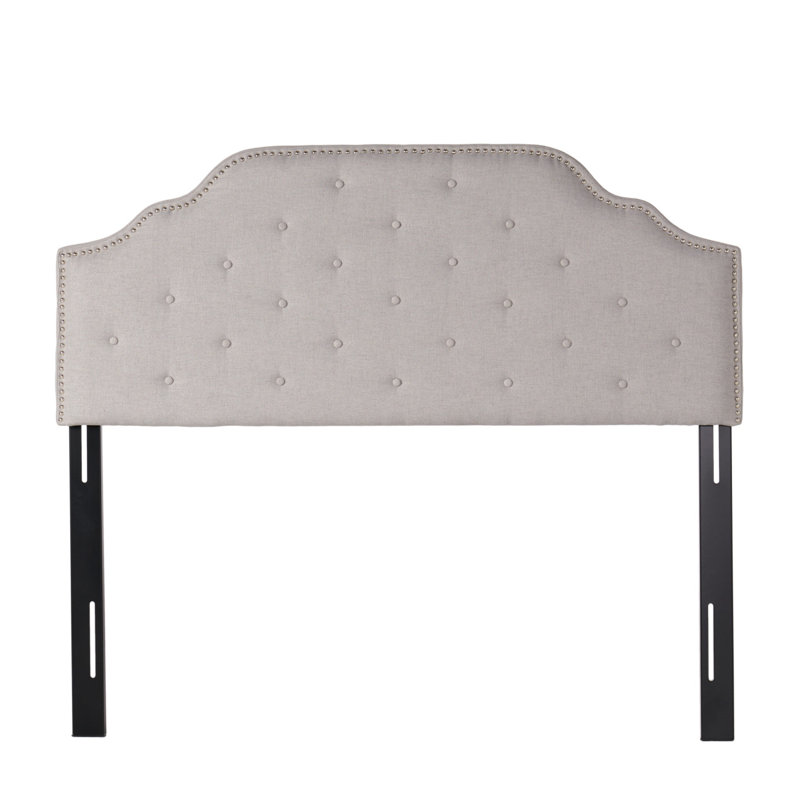 Cadre de lit avec tête de lit, Gris, Lit double