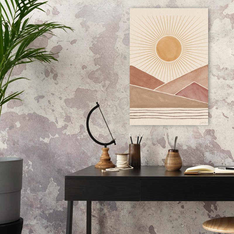 Paysage Mid-Century moderne et bohémien Mid-Century I, H 24 po x l 16 po