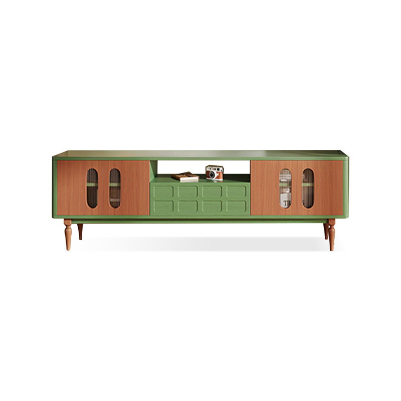 Meuble télé moderne en bois manufacturé vert, 78.74