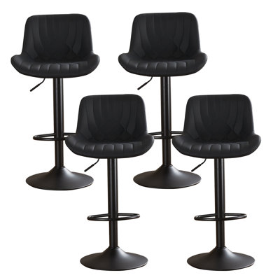 Swivel Adjustable Height Counter Stool With Footrest