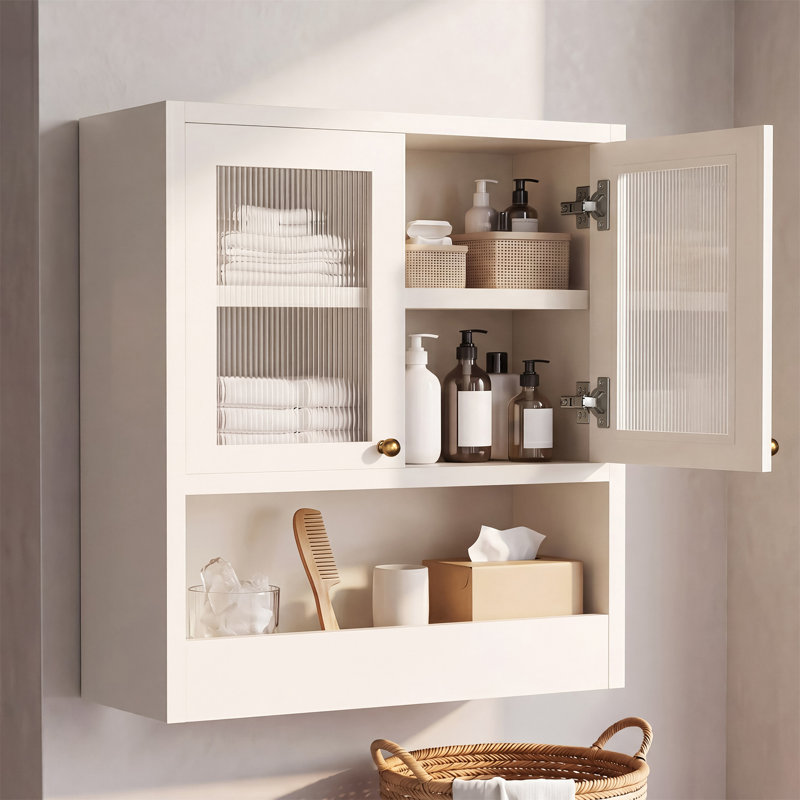 Armoire murale de salle de bain avec portes en acrylique OMCHOM