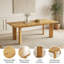 Table de salle à manger rectangulaire extensible en chêne massif, plateau robuste en MDF de 160 à 200 cm, style champêtre, pieds épais et solides, peut supporter jusqu'à 90 kg.