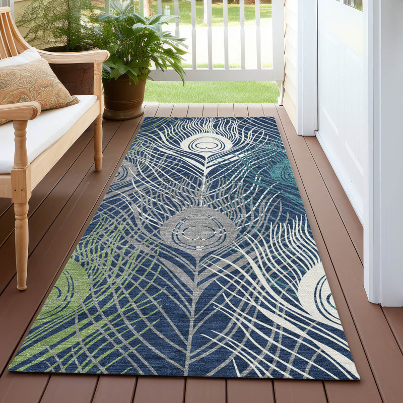 Machine Washable Indoor/Outdoor Howle ACN2273 Floral Rug, Tapis de couloir 2 pi 3 po x 7 pi 6 po