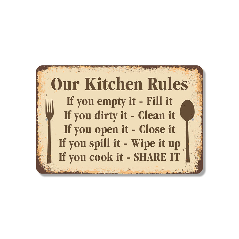 Panneau en plastique Our Kitchen Rules 13 po x 20 po, H 13 po x l 20 po x P 0,1 po